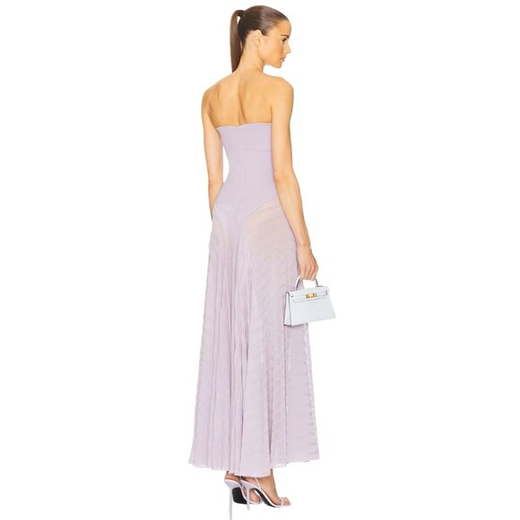 Helsa June Knit Bodysuit Dress in Lavender X-Large New Womens Maxi Gown - Picture 3 of 14